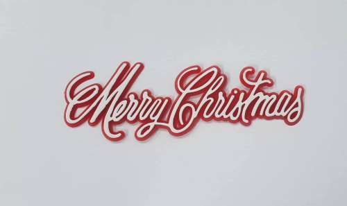Merry Christmas Script Motto - Red/White